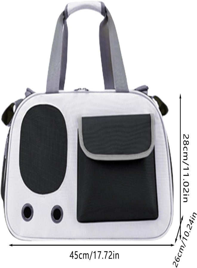 Glaceon Pet Travel Bag Cat Carrier Roller Shutter Design with Adjustable Strap, Soft Sided Dog Carrier, Collapsible Cat Travel Bag, Stable Stand, Ventilated Window, Small Medium Pet Carrier (White) - Image 2